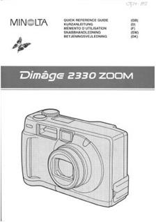 Minolta Dimage 2330 manual. Camera Instructions.